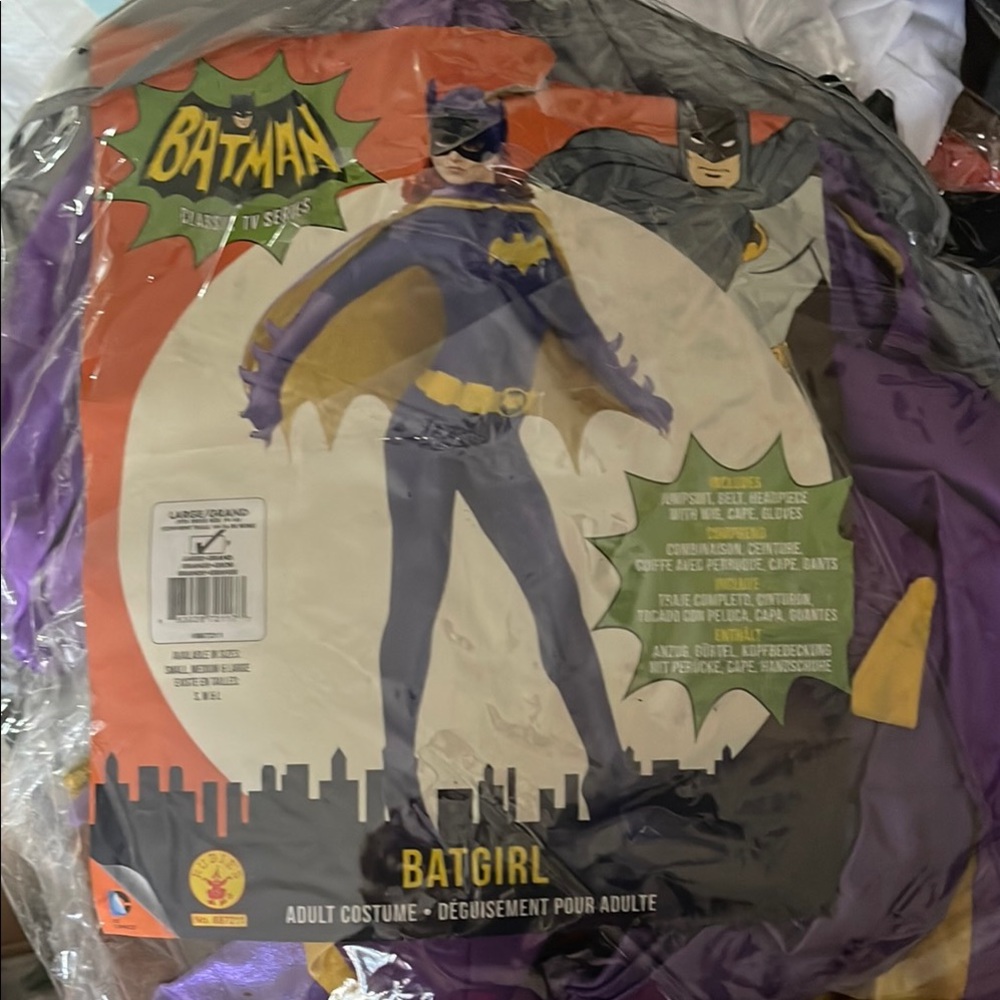 CLASSIC TV-Adult Batgirl Costume with Jumpsuit Cape and Bat Symbol